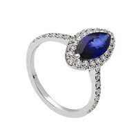 Anello Gioielleria Dossena  Donna Preziosi in Oro Zaffiro blu 287285